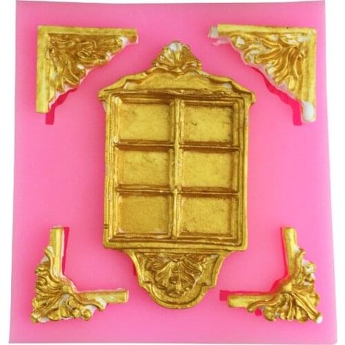 European style door window modeling silica gel mold baking decoration inverting fondant cake silica gel mold DIY resin mold