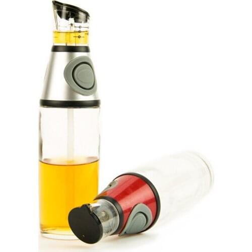 Kitchen Seasoning Tool Measurable Oil Bottle Glass Leak-proof Quantitative Calibration Pressure Oil Control Bottle