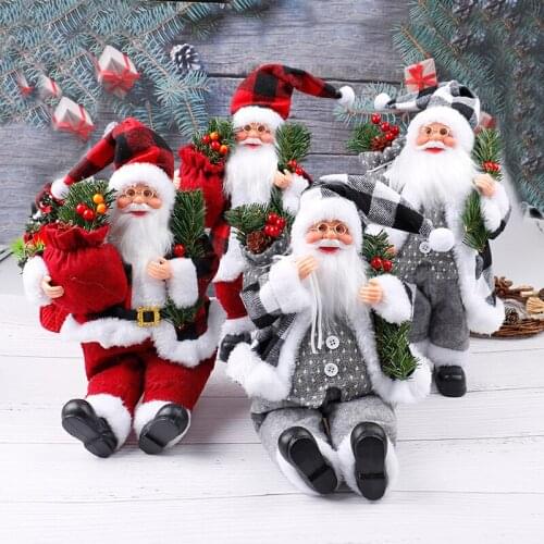 Santa Claus Doll Christmas Tree Ornament Standing Santa Doll Children Christma Gift 2021 New Year Christmas Decorations For Home