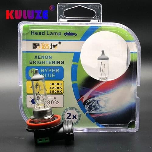 KULUZE 12V 55w H11 Halogen Bulb PGJ19-2 Light Standard Lamp 3200K Headlight Auto Fog Lamp Bulb Car Halogen Bulb High Quality