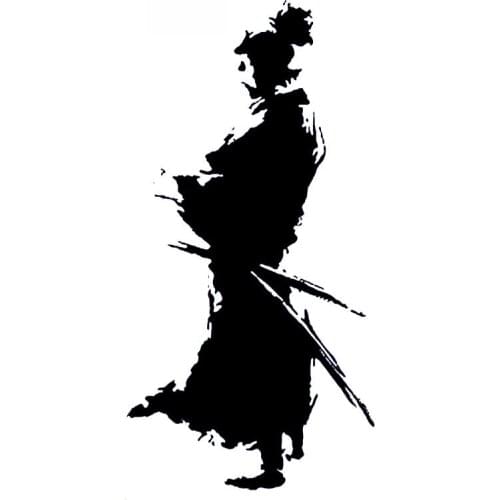 Samurai Design Oriental Sword Car Decal Car Decoration Personality PVC Car Window Waterproof Sticker Black/White, 24cm*12cm
