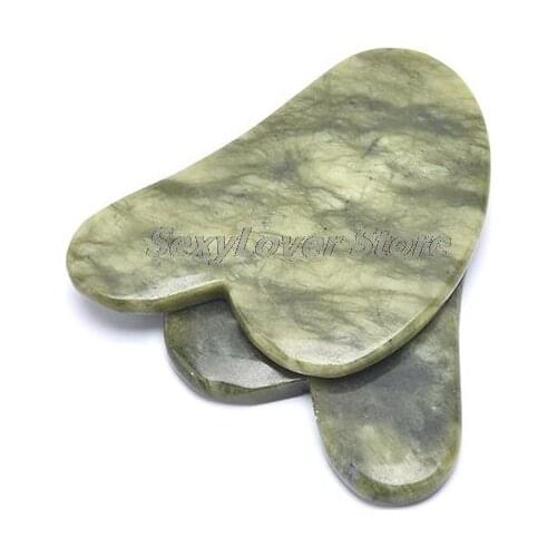 Natural Green Jade Stone Gua sha Massage Tool for face GuaSha Massager Board