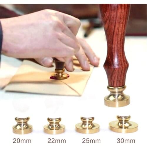Newest Retro Sealing Wax Stamp Copper Head Round Copper Head For Envelope Sealing Wooden clear stamps embossing folder 1pcs