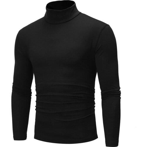 New Autumn Winter MenS Sweater MenS Turtleneck Solid Color Casual Sweater Mens Slim Fit Brand Knitted Pullovers