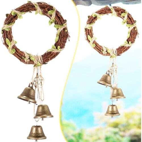 Wind Bell Rattan Weaving Hemp Rope Vintage Decor Witchcraft Wind Chime Ornament Wind Catcher Garden Home Decoration for Door