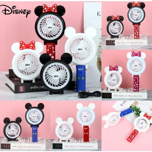 Disney Mickey Usb Mini Fold Fan Electric Portable Hold Small Air Cooler Originality Charging Household Electrical Ventilado