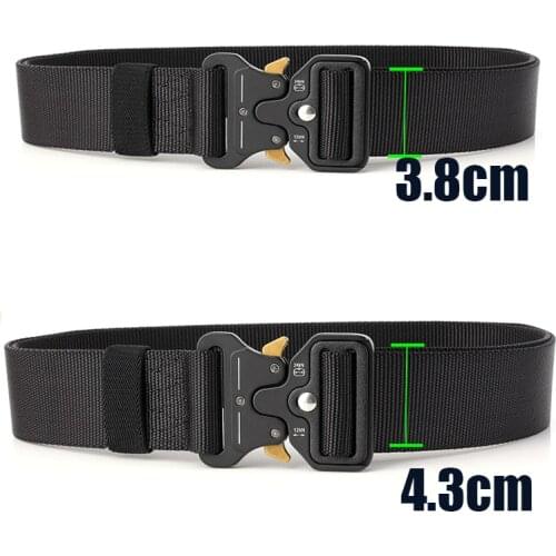 Tactical Belt Nylon Military Army belt Outdoor Metal Buckle Police Heavy Duty Training Hunting Belt 125/135CM 3.8/4.3cm Wide