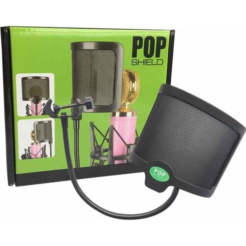 U Shape Microphone Shield Pop Filter Microphone Windscreen Cover Black
