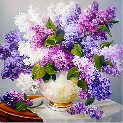 Flower Vase Printed Canvas 11CT Cross-Stitch Patterns Embroidery DMC Threads Craft Needlework Sewing Hobby Promotions Design