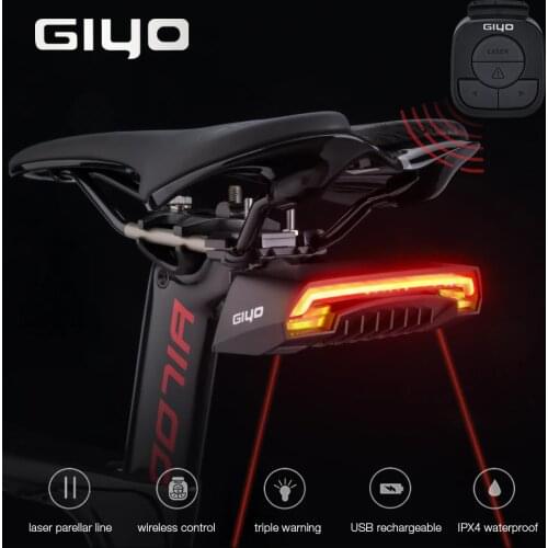 GIYO Bicycle Light USB Rechargeable Mount Bicycle Lamp Rear Tail Light Led Turn Signals Cycling Battery Pack Light Bike Lantern