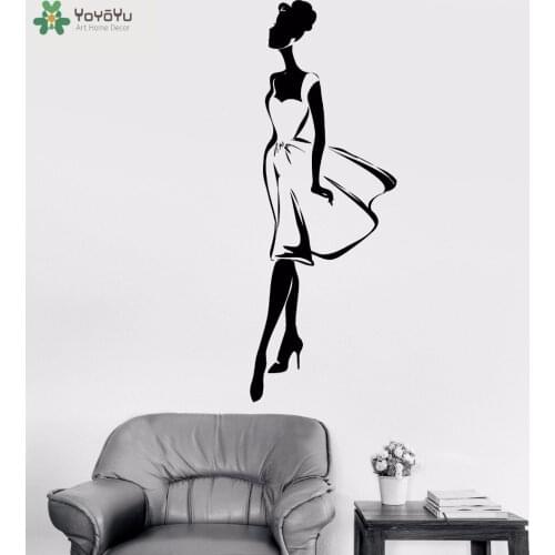 YOYOYU Wall Decal Fashion Girls Beauty Salon Vinyl Wall Stickers Bedroom Decoration Accessories Home Decor Removable Mural SY866