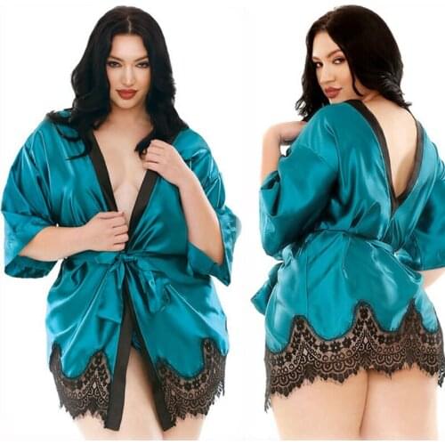 Fashion Womens Large Size Sexy Lace Edge Nightgown Black Blue Green Red Nightdress S M L XL XXL XXXL 4XL