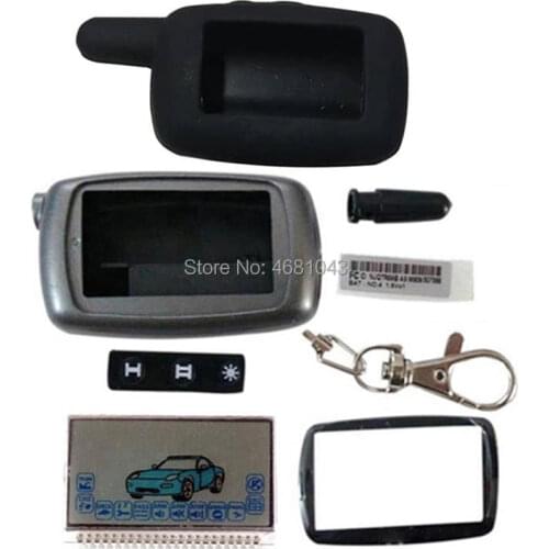 A6 LCD display Screen + Keychain Case + Silicone Cover for Russia Car Alarm System Starline A6 lcd remote control Keychain Key