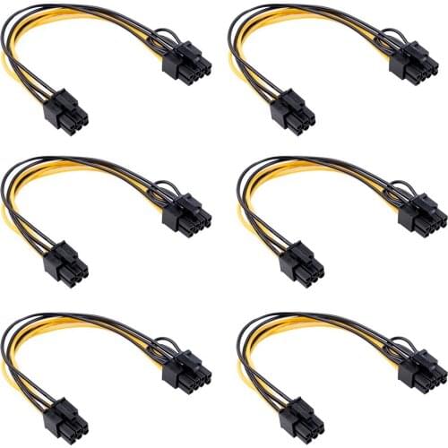 1/4/6 pcs 6 Pin Express to PCI-E 8 pin 50cm Power Splitter Cable Female To Female for PCI-E GPU Power Power Data Cable PCI E