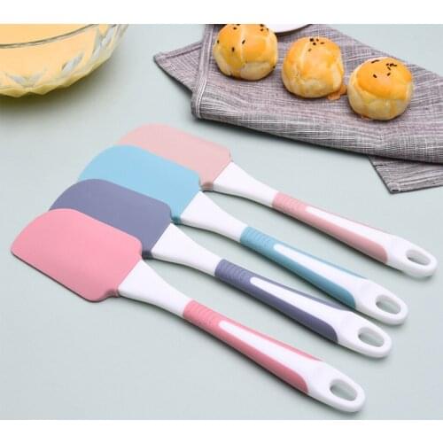 1PCS Random Color Silicone Spatula Detachable Ergonomic Cake Spatula Icing Spatula for Kitchen DIY Baking Tool Accessories