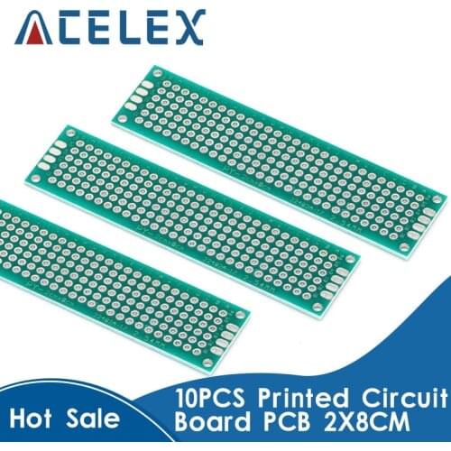 10pcs/lot 2x8 Double Side Copper Prototype PCB Universal Board Experimental Development Plate Green