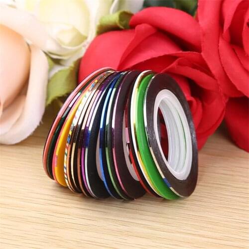 10 Pcs Mix Colors Rolls Striping Tape Line Nail Art Decoration Sticker DIY Nail Tips Nail Care