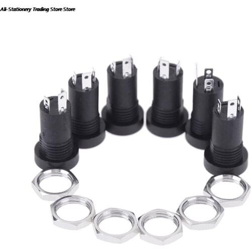 2pcs 3.5MM Audio Jack Socket 3 Pole Black Stereo Solder Panel Mount Gold With Nuts Connector