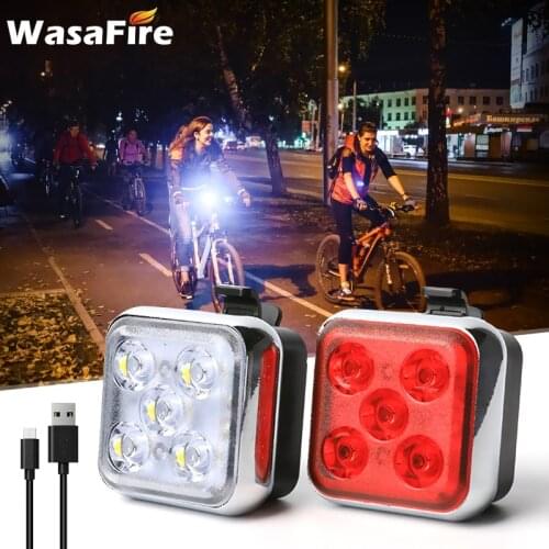 2pcs/lot Bike Light Set LED Bicycle Front Rear Lights USB Rechargeable MTB Bike Taillight Mountain Road Cycling Flash Lamp