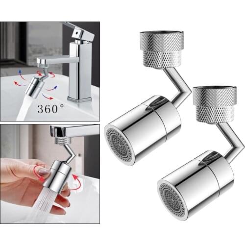2Pcs Rotating Faucet Moveable Toilet Splash-proof Flexible Spray Tap Head