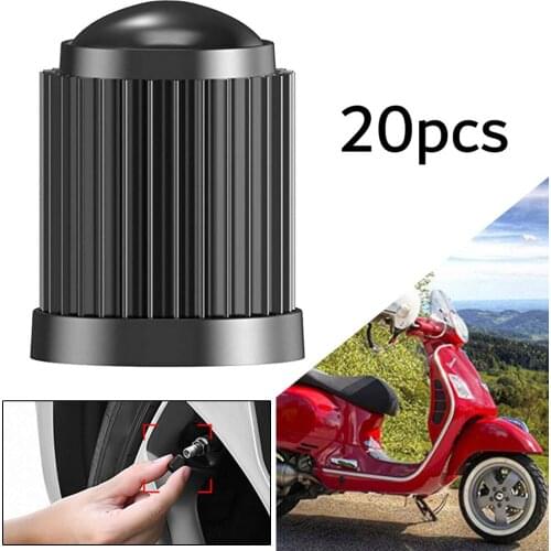 20PCS Car Tyre Valve Black Bike Tyre Plastic Cap Dome Shape Dust Valve Tire Valve Stem Cap Car Wheel Cap On The Nipple