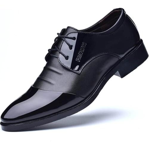 2018 Leather Casual Men Shoes Fashion Men Flats Round Toe Comfortable Office Men Dress Shoes Plus Size 38-48