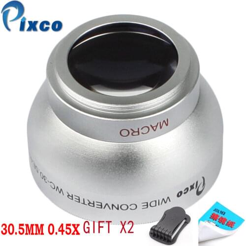 30.5mm 0.45X Wide Angle Lens with Macro For Canon Nikon Pentax Sony Panasonic(Silver )