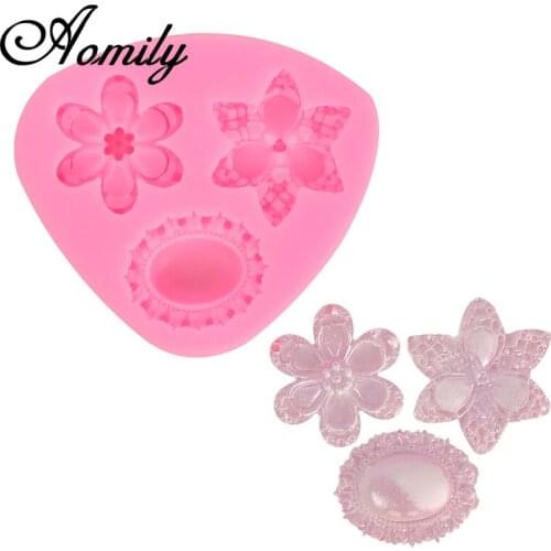Aomily 3D Orchid Flower Cake Silicone Molds Fondant Cake Decorating Chocolate Candy Mold Resin Clay Baking Mould Ice Cube Mold