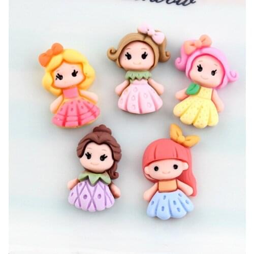 8pcs Resin Cartoon Girl Charms For DIY Slime Jewelry Making Accessories Phone Decoration Supplies