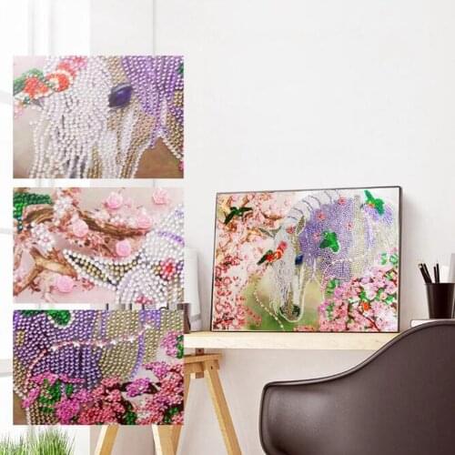 5D DIY Special Shaped Diamond Painting Flower Horse Handmade Needlework DIY Diamond Embroidery Animal Rhinestone Picture
