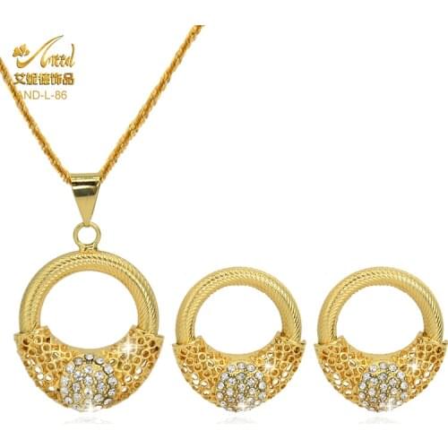 ANIID Earring And Neckalace Gold Jewelry Set For Women Indian Wedding Bridal Plating Dubai Wholesale Trendy Bollywood Designer