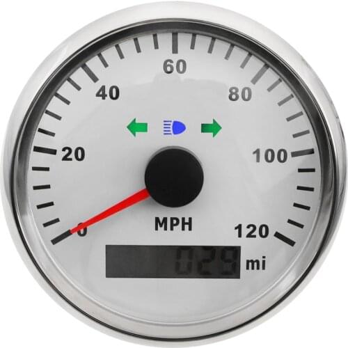 Boat Car GPS Speedometer Gauge 0~120 MPH Digital Speedometer With Left Right Turn Lamp High Beam Lamp & GPS Antenna