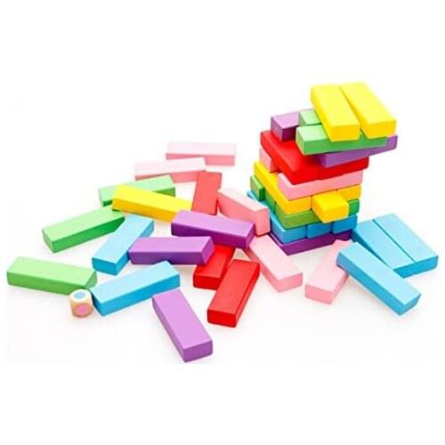 Bignosedeer 48pcs Wooden Stacking Tumbling Tower Game Like Jenga Kids Family Traditional Board New Popular puzzle games