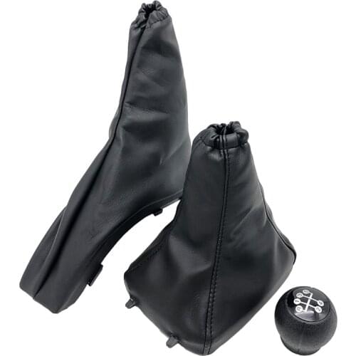 Black For Vauxhall Opel Astra II G Zafira A 1998-2010 Leather Gear Shift Knob Parking Handbrake Gaiter Boot Cover Case Collar
