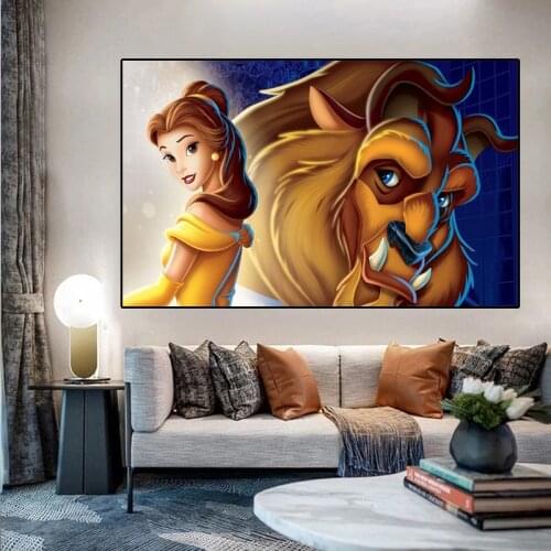Disney Cartoon Canvas Painting Snow White Cinderella Princess Anime Prints Wall Art Pictures for Living Room Home Decoration