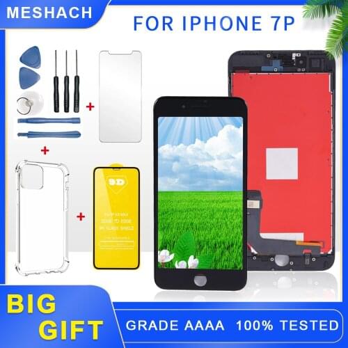 AAA+++ LCD For iPhone 7 plus Display For iPhone 6sp Touch Screen Replacement Digitizer Assembly with Tempered film No Dead Pixel