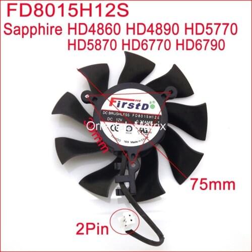 FD8015H12S DC12V 0.32A 75mm 39x39x39mm For Sapphire HD4860 HD4890 HD5770 HD5870 HD6770 HD6790 Graphics Card Cooling Fan