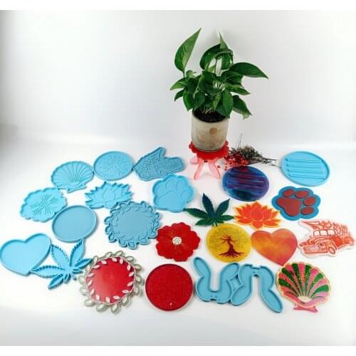 Coaster Series Silicone Mold DIY Epoxy Silicone Mold Baking Accessories Resin Molds Resin Keychain Mold Fondant Molds