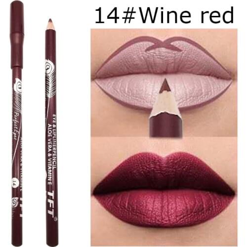 9 Colors Lip Pencils Matte Lipliner Waterproof Smooth Colorful Silk Lipstick Pen Long Lasting Pigments Lip Makeup Maquiagem QBMY