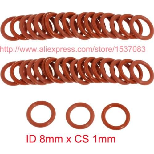 ID 8mm x CS 1mm red silicone rubber o ring oring o-ring washer seal gasket to car