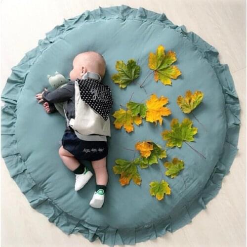 Round Baby Toys Carpet Cotton Lace Game Mat Newborn Baby Foldable Crawling Carpets For Child Room Decorative Blankets