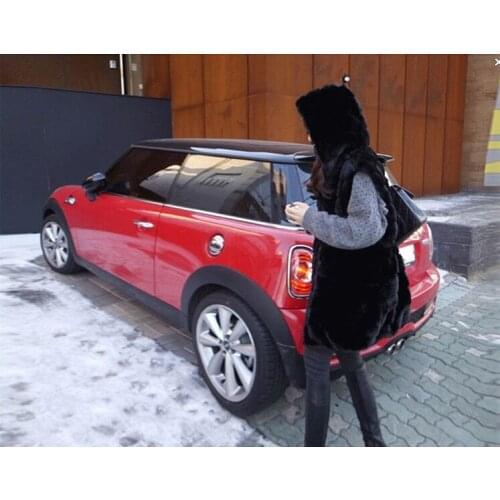 Free shipping womens fur vest medium-long hooded vest female winter thickening fur vest outerwear womens waistcoat