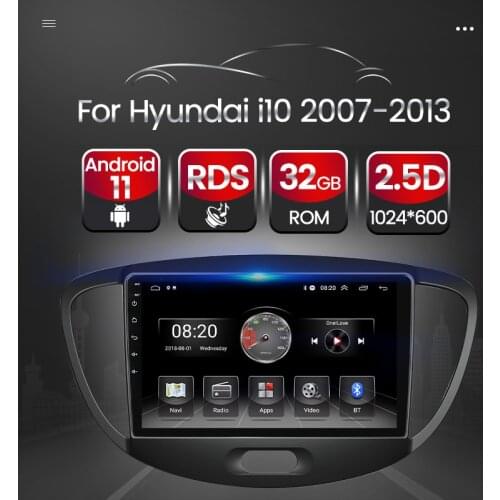 TomoStrong DSP Car Radio For Hyundai I10 2007-2012 2013 2.5D HD 1024*600 Navigation Carplay RDS Video Multimedia Player No 2 Din