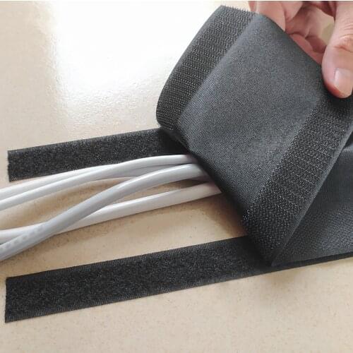 1M Soft Adjustable Hook And Loop Wire Cable Cover Cord Organizer Wires Sleeve For Floor/Carpet/Trunk/wall/Desk Office Supplies