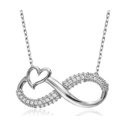 Sterling silver Heart Infinity Necklace Infinity Love Necklace