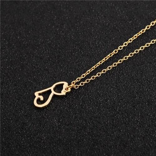 Tiny Sitting Cat Necklace Lovely Pet Outline Small Cat Cute Kitty Necklaces for Women Pendant Jewelry Lot