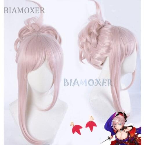 Game Fate Grand Order FGO Cosplay Wig Miyamoto Musashi Saber Cosplay Wig Heat Resistant Synthetic Wig Women Cosplay Accessories