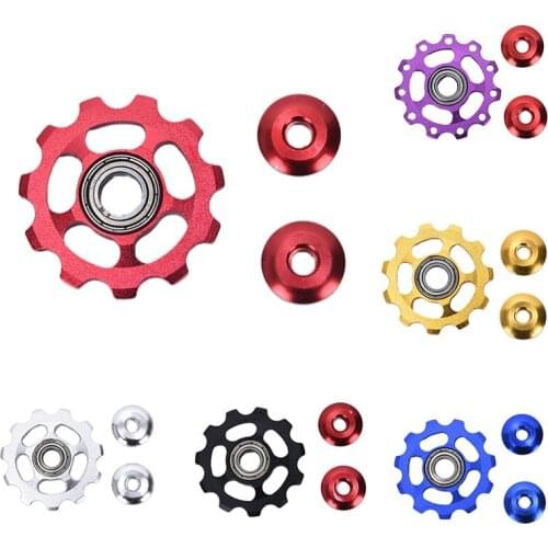 1pc Ultralight MTB Aluminum Alloy Bike Bearing Jockey Wheel Rear Derailleur Pulleys Outdoor Bicycle Parts Jockey Wheel
