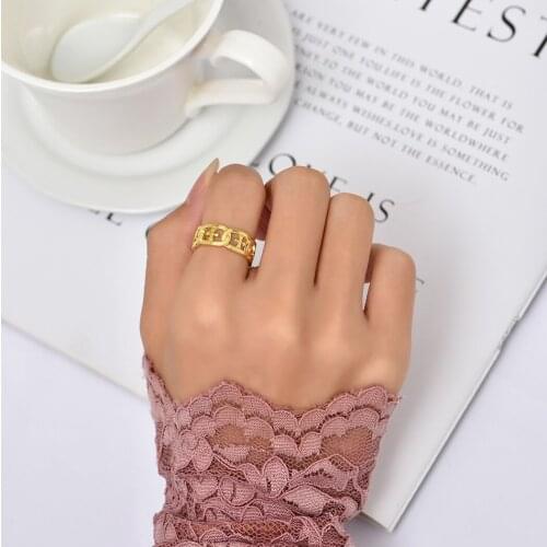 Chandler Gold Ring cross hollow out Figure Designs Uneven Special Fashion High Class Party For Women
