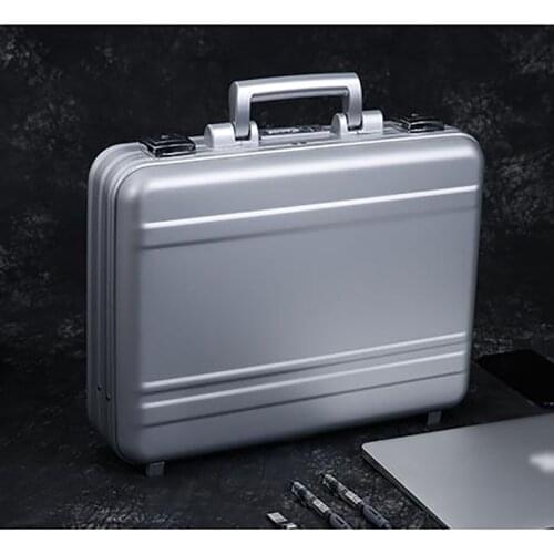 14 17 Inch Laptop Briefcase Jewellery Cash Car-carrying Case A4 Document Brief Case Silver & Black